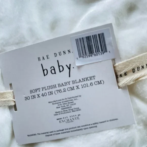 RAE DUNN BABY Plush Nursery "Lil Man" Blanket NWT - Picture 5 of 6